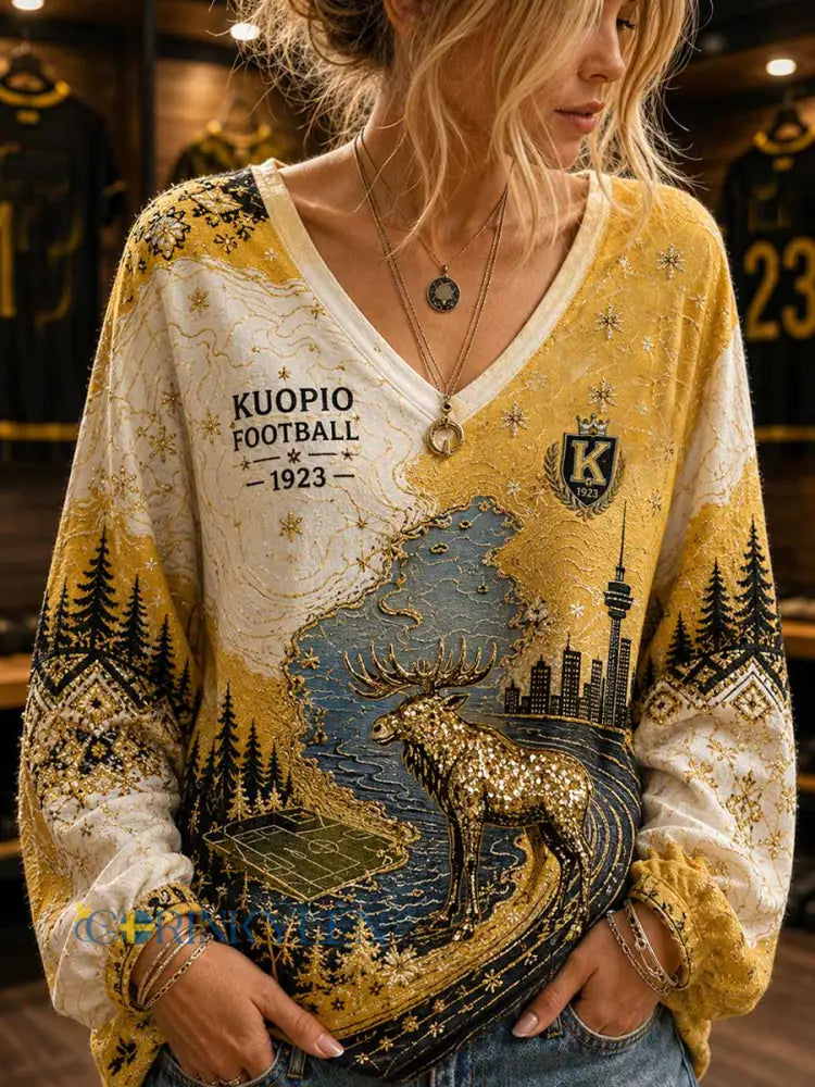 Damer KuPS Fotbollslag Minnestricka med Tryck - som bild / S