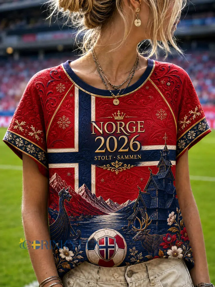 Damer Norra 2026 Klassisk Casual Fotbollströja - som bild / S