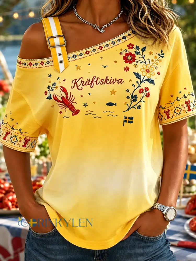 Damer Svensk Hummerfestival Minneskonsttryck Topp - A / S