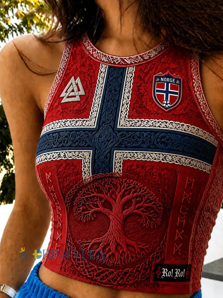 Damernas fotbollsvästar från Norge - röd / S