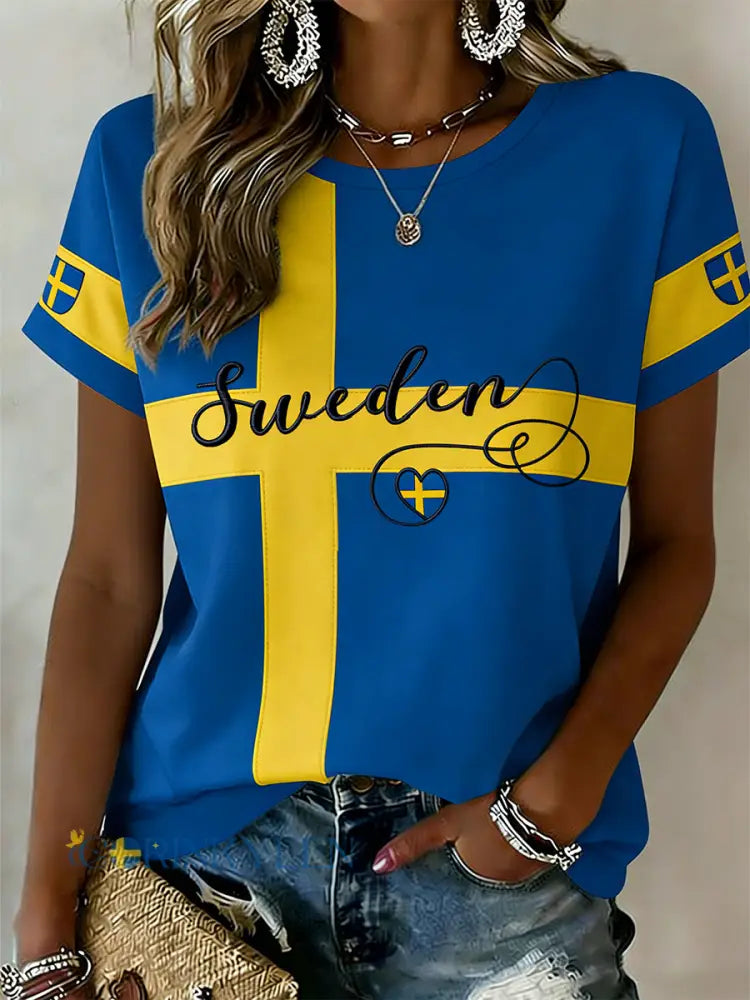 Dams T-shirt med etniskt mönster - A / S