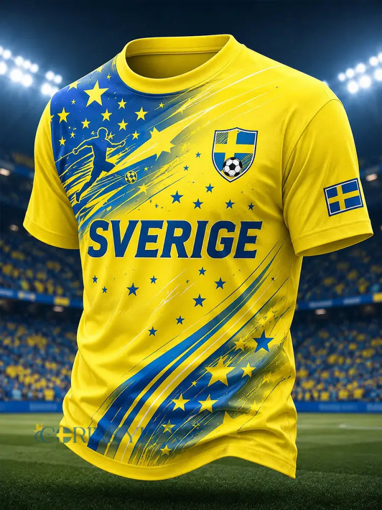 Herr-T-shirt med korta ärmar och fotbollsmotiv - A / S