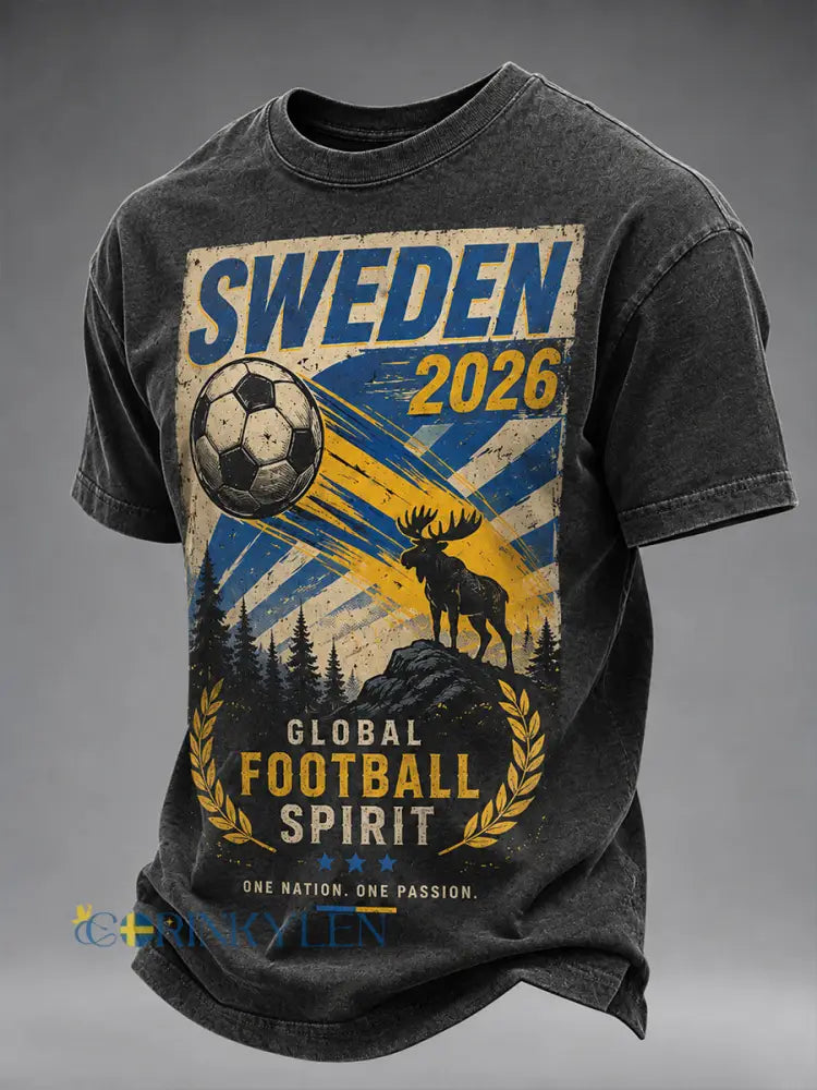 Herr-T-shirt med korta ärmar och fotbollsmotiv - A / S