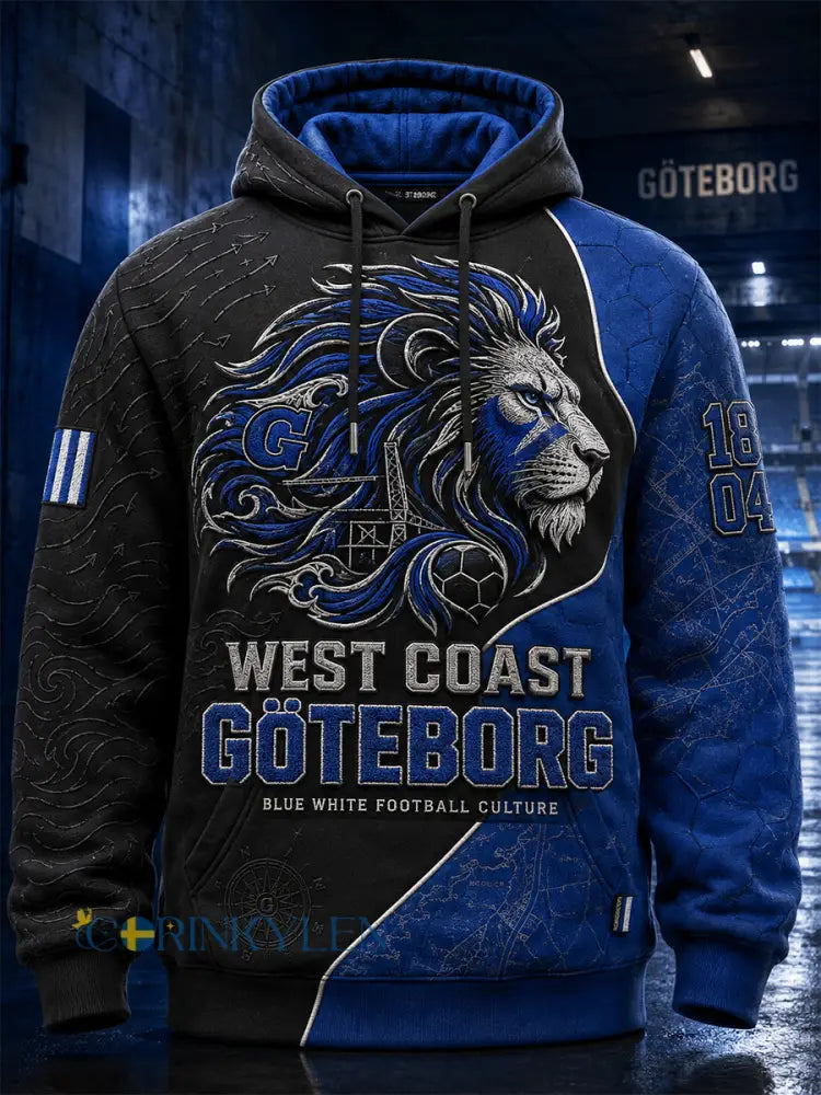 Herrar Retro IFK Göteborg Svensk Fotbollsläkkare Hoodie - blå / S
