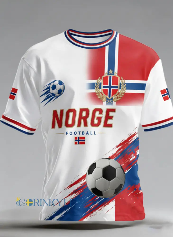 Herrarnas fotbollsmatch i Norge – konsttryck på t-shirt - A / S
