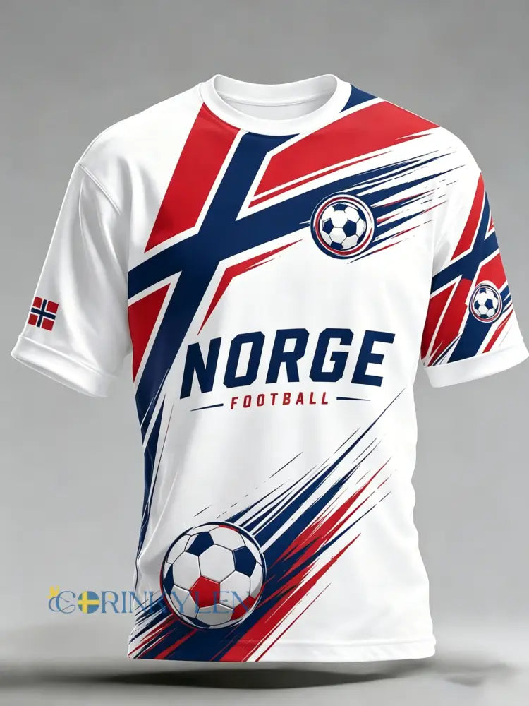 Herrarnas fotbollssjalvskapad konsttryckströja från Norge - A / S