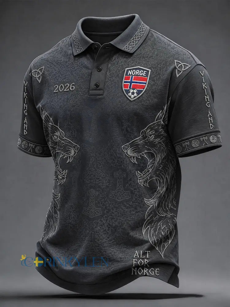 Herrarnas fotbollstoppar från Norge - mörk grå / S