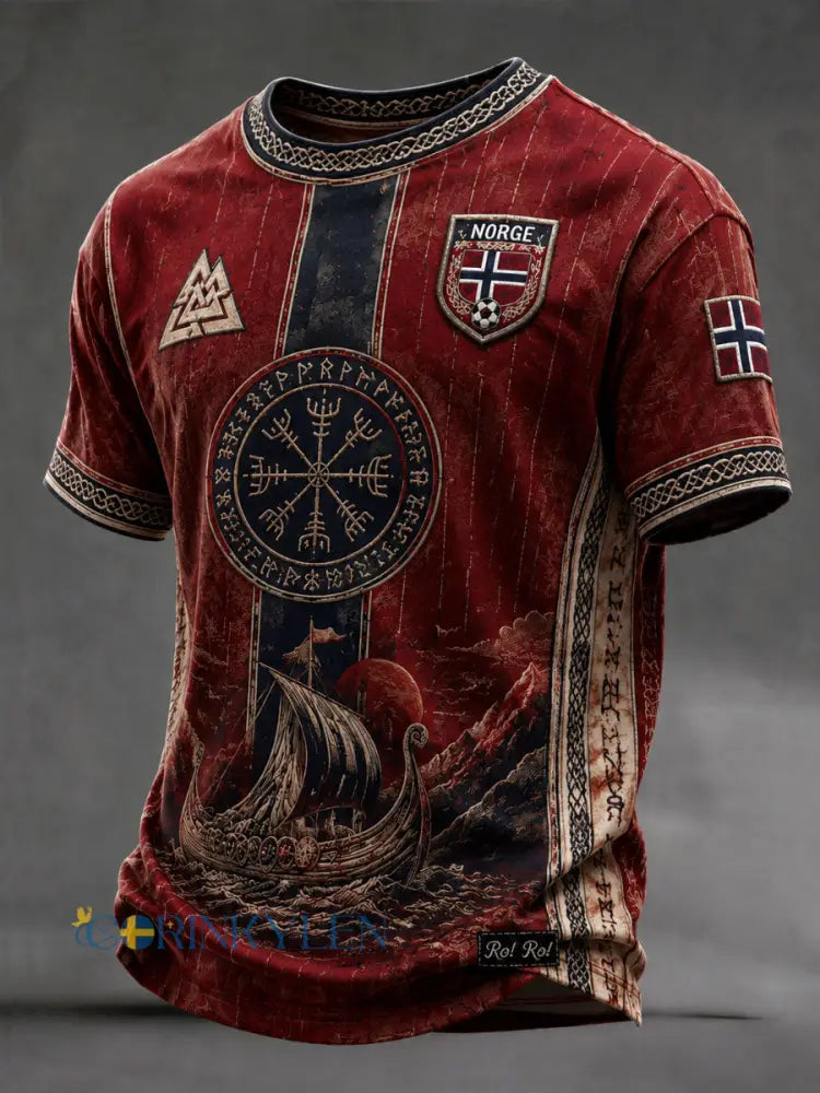 Herrarnas Norge-fotbollströjor - röd / S