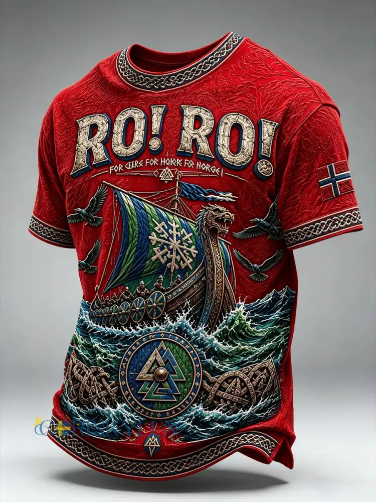 Herrarnas Ro! Ro! Norge kortärmad t-shirt - röd / S