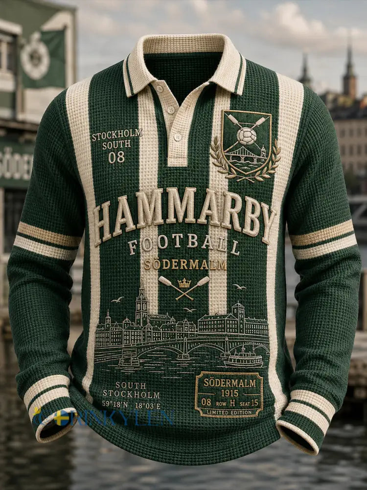 Herrarnas svenska fotbollströja för Hammarby-supportrar med lång ärm - A / S
