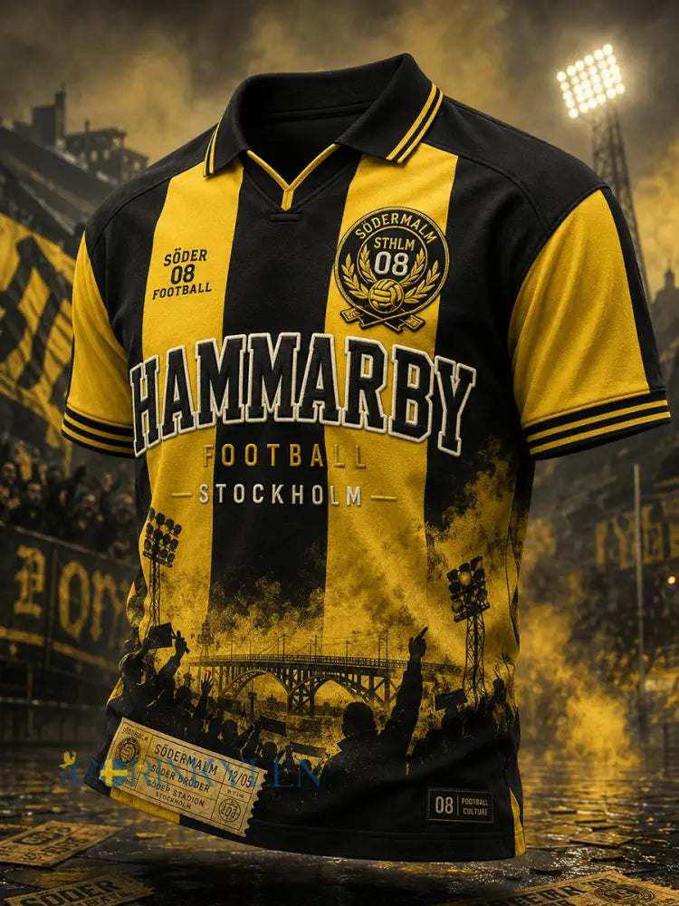 Herrarnas svenska fotbollströja med Hammarby-tema för fans och älskare kortärmad tröja - A / S