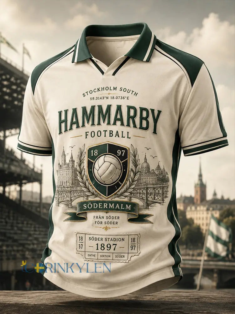 Herrarnas svenska fotbollströja med Hammarby-tema för fans och älskare kortärmad tröja - A / S