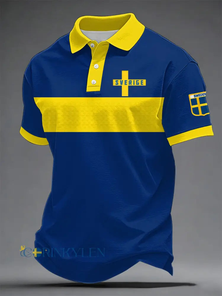 Herrarnas svenska fotbollstryck avslappnad topp - som bild / S