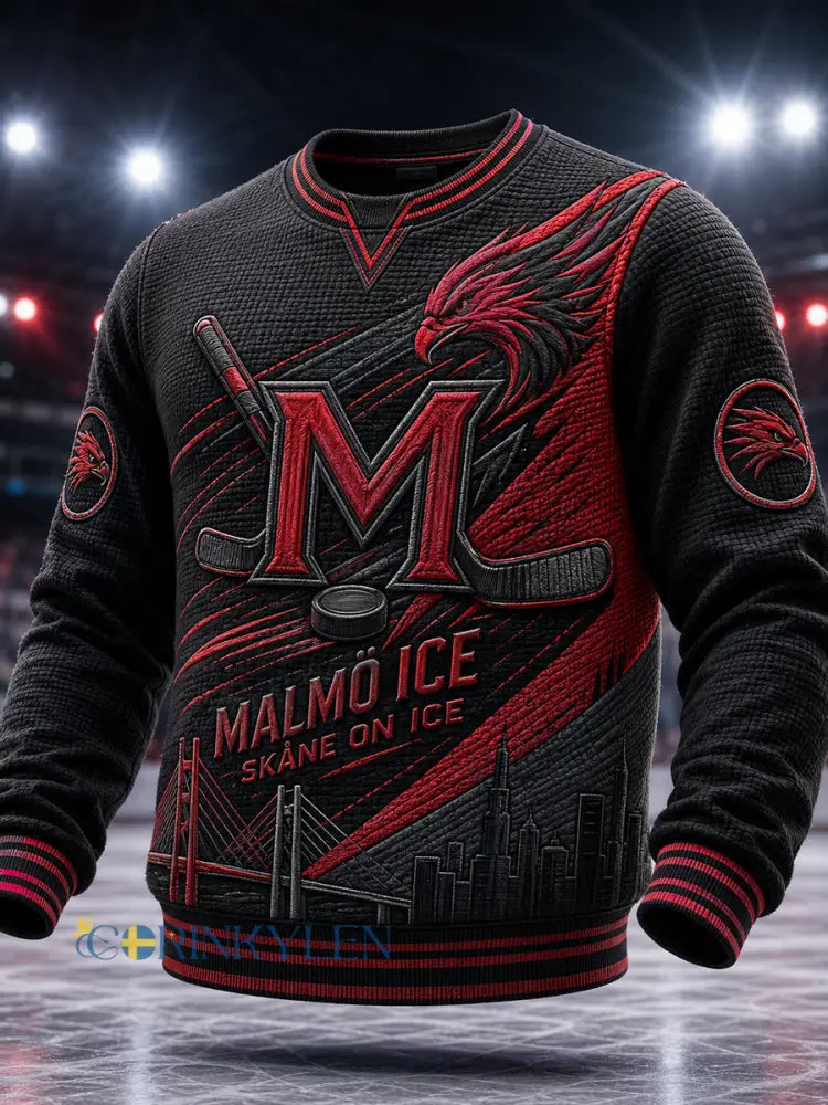 Herrarnas svenska ishockeytröja Malmö Redhawks – favorit för waffelmönstrade långärmade tröjor - A / S