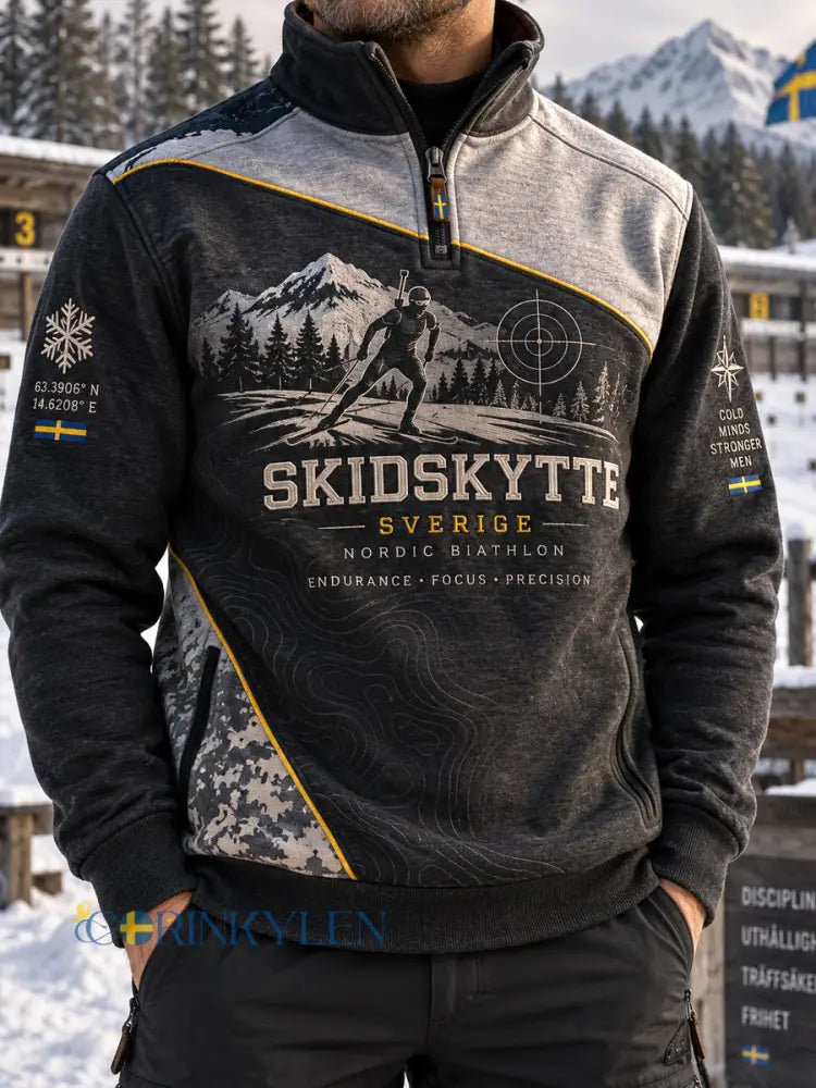 Herrarnas Sweden Nordic Ridge biathlon-luva med halvdragkedja - som bild / S
