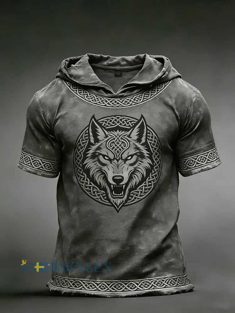 Herrens Viking Hoodie T-shirt - mörk grå / S