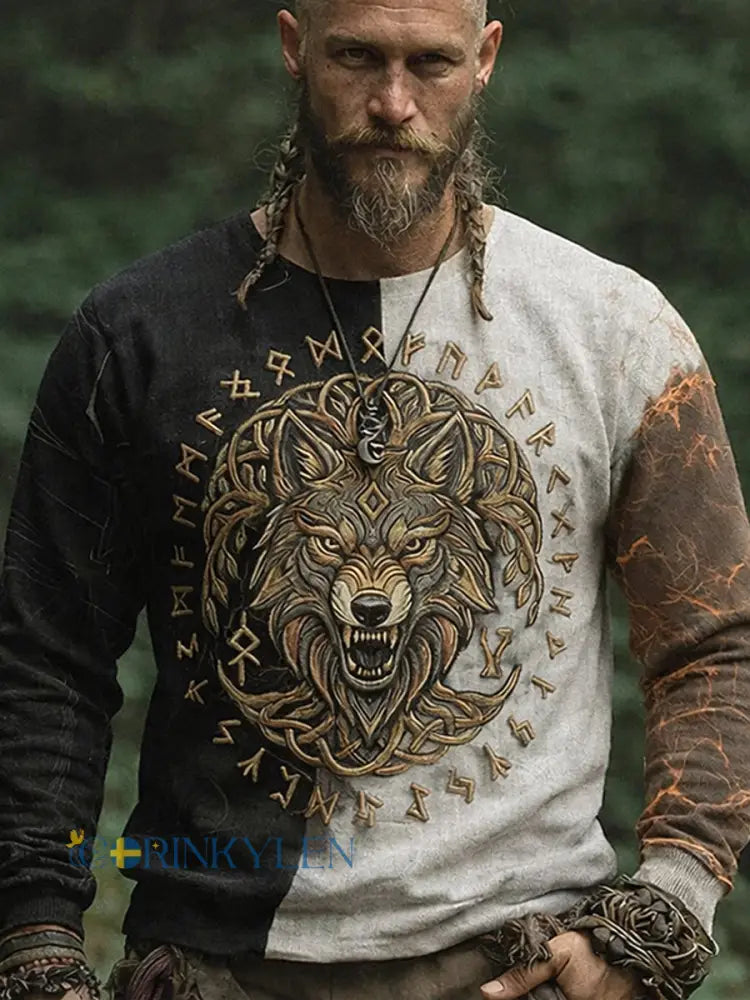 Herrlig vikingtröja med långa ärmar - som bild / S