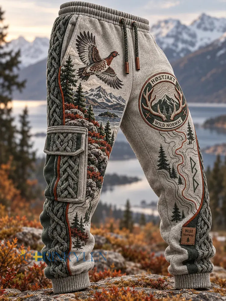 Herrliga norska jaktsäsongstryck lediga träningsoveraller byxor - A / S