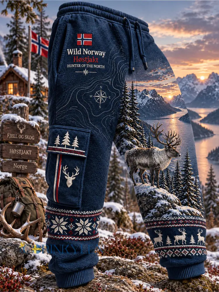 Herrliga norska jaktsäsongstryck lediga träningsoveraller byxor - A / S