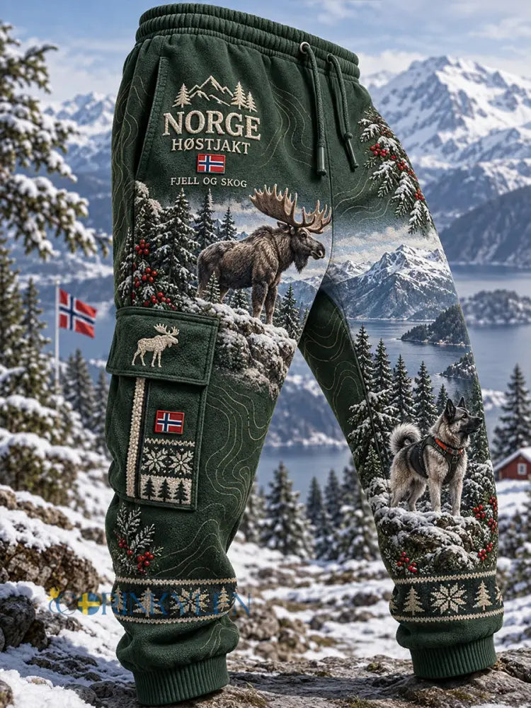 Herrliga norska jaktsäsongstryck lediga träningsoveraller byxor - A / S
