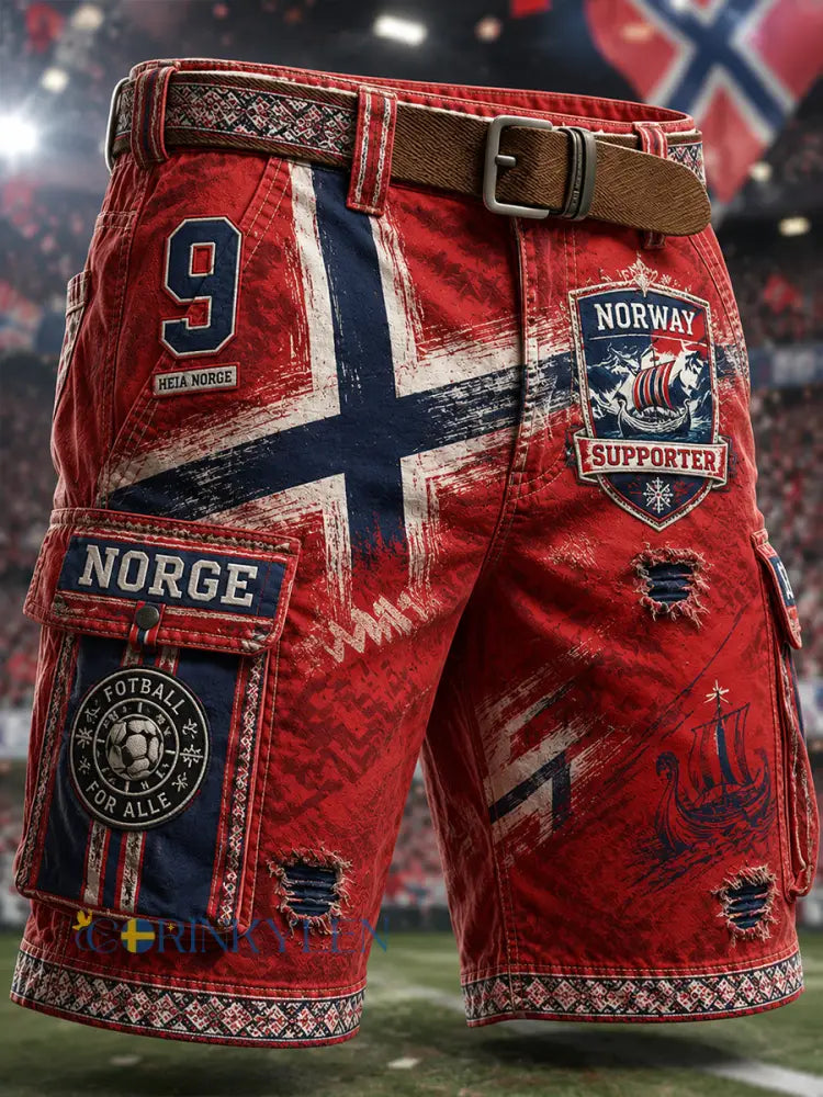 Herrliga vikingarnas Norge-konsttryck avslappnade shorts - A / S