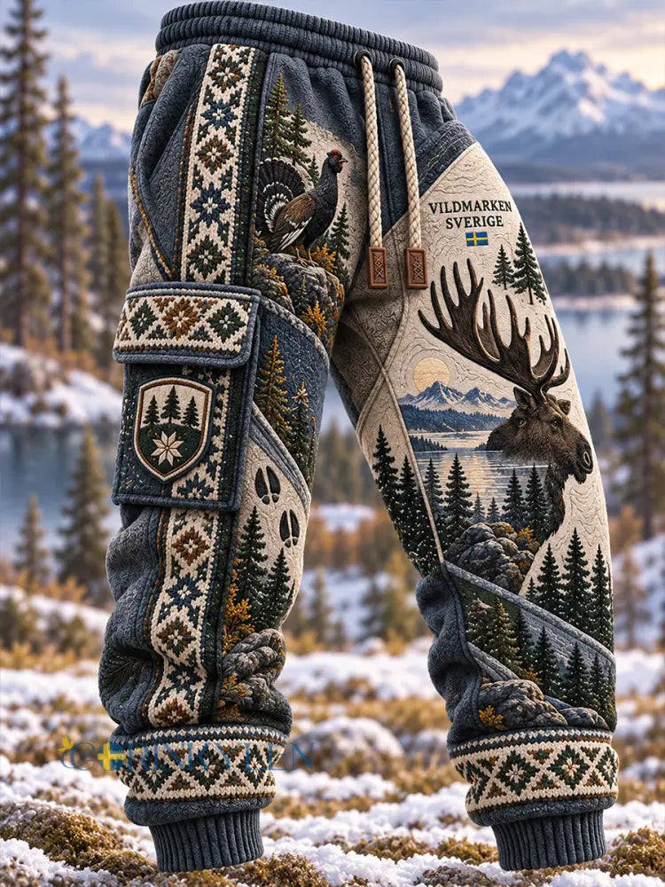 Herrsvenska jaktsäsongstryck Casual-mjukisbyxor Byxor - A / S