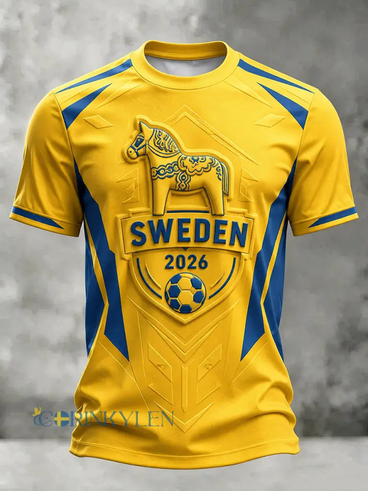 Herrtröja i svensk inspirerad fotbollsstil - som bild / S
