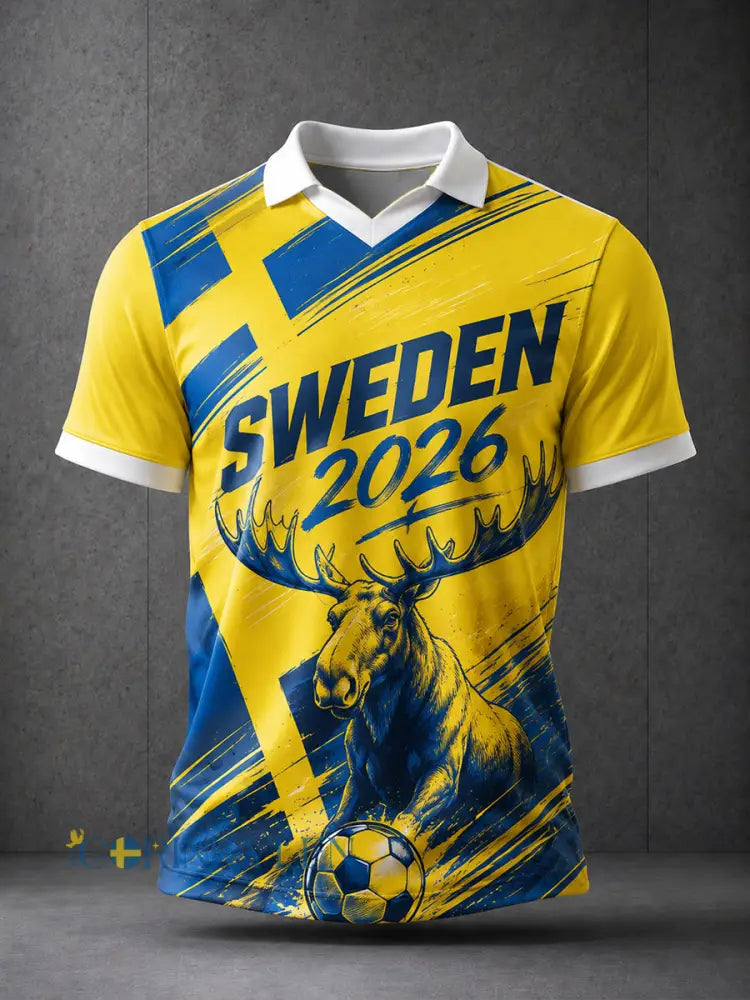 Herrtröja i svensk inspirerad fotbollsstil - som bild / S