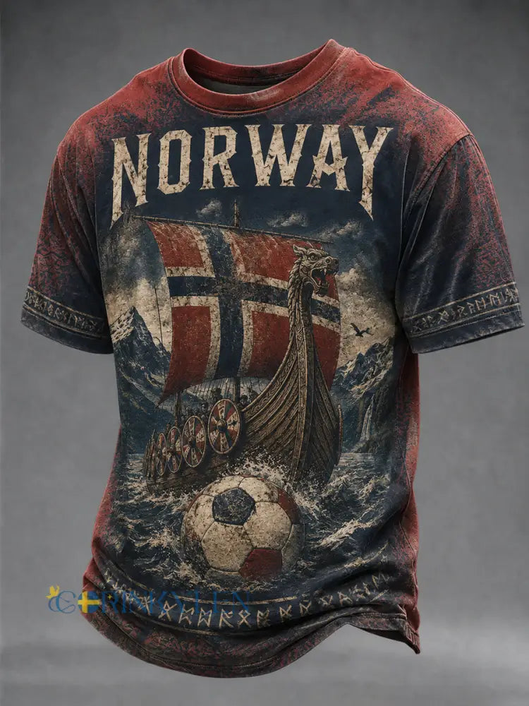 Herrtröja med fotbollssupporterdesign från Norge - som bild / S
