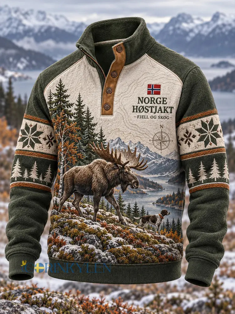Herrtröja med fyra knappar från Norges jaktsäsong - A / S