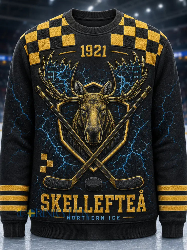 Herrtröja med konsttryck från Skellefteå AIK långärmad och rund hals - svart- gul / S
