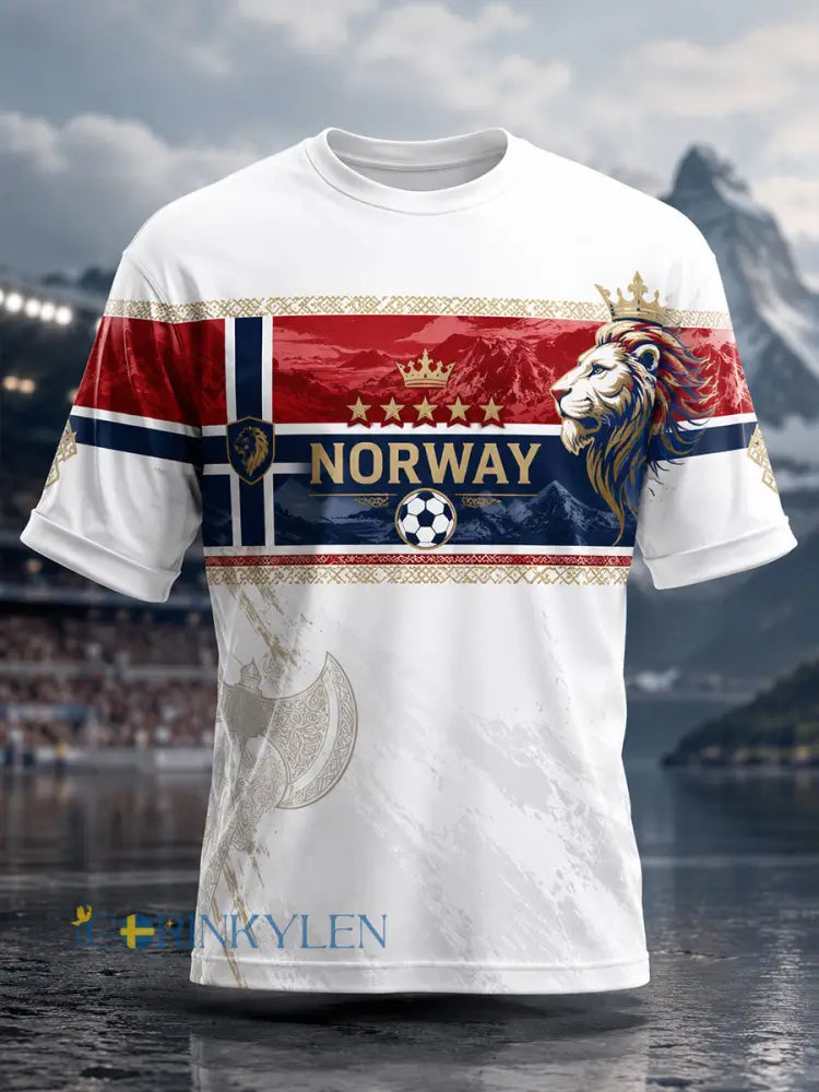 Herrtröja med konsttryck – norskt fotbollsmatch- och hejandelement - A / S