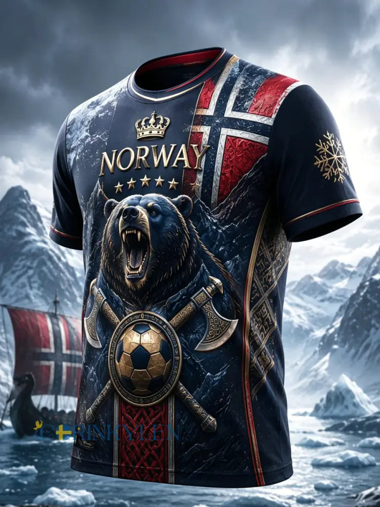 Herrtröja med konsttryck – norskt fotbollsmatch- och hejandelement - A / S