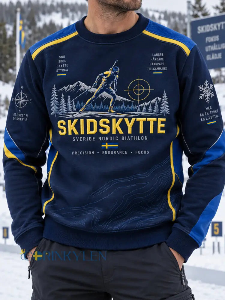 Herrtröja med nordisk vinterskidåkning i arv - som bild / S