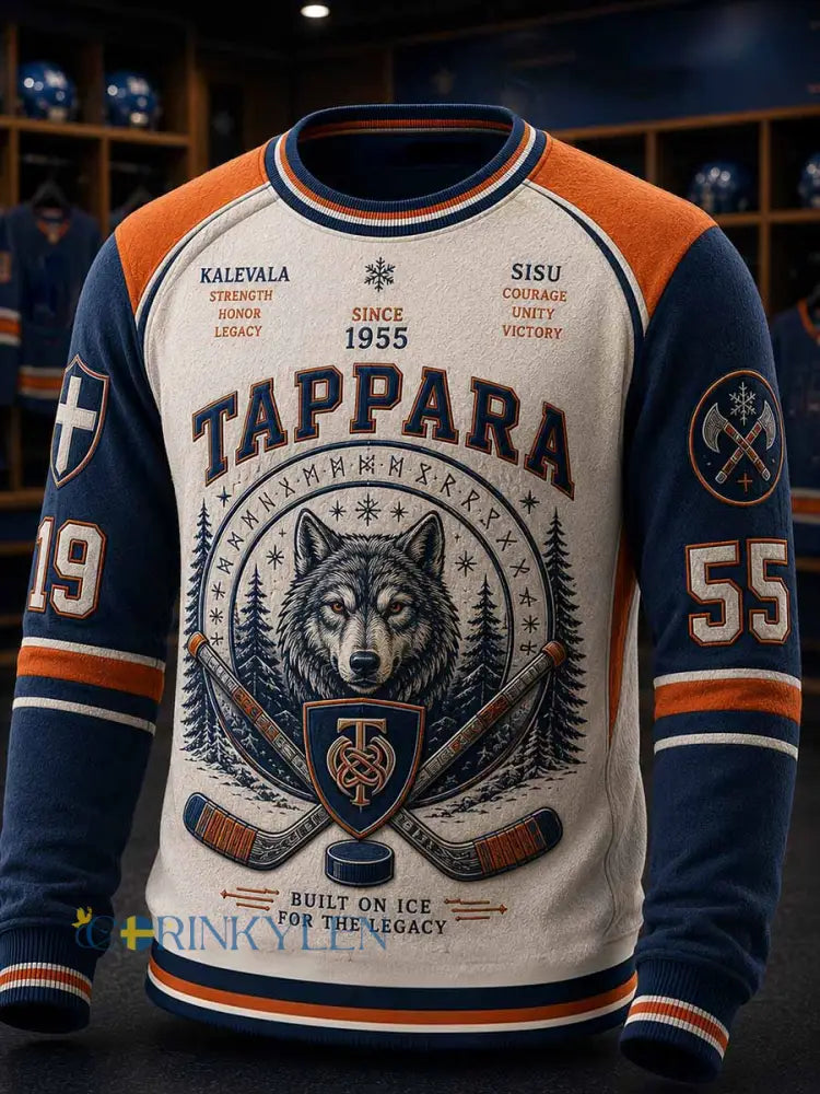 Herrtröja med retrodesign och traditionellt hockeymönster - som bild / S
