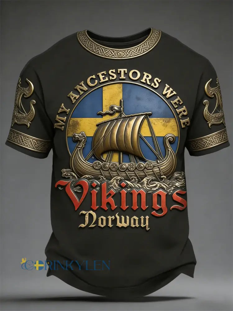 Herrtröja med svensk vikingamönster - som bild / S