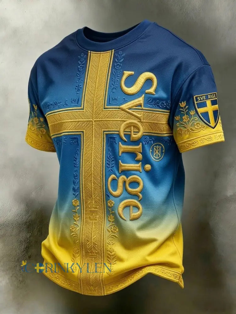 Herrtröja med tryck: Svensk fotbollslärd 2026 - blå / S