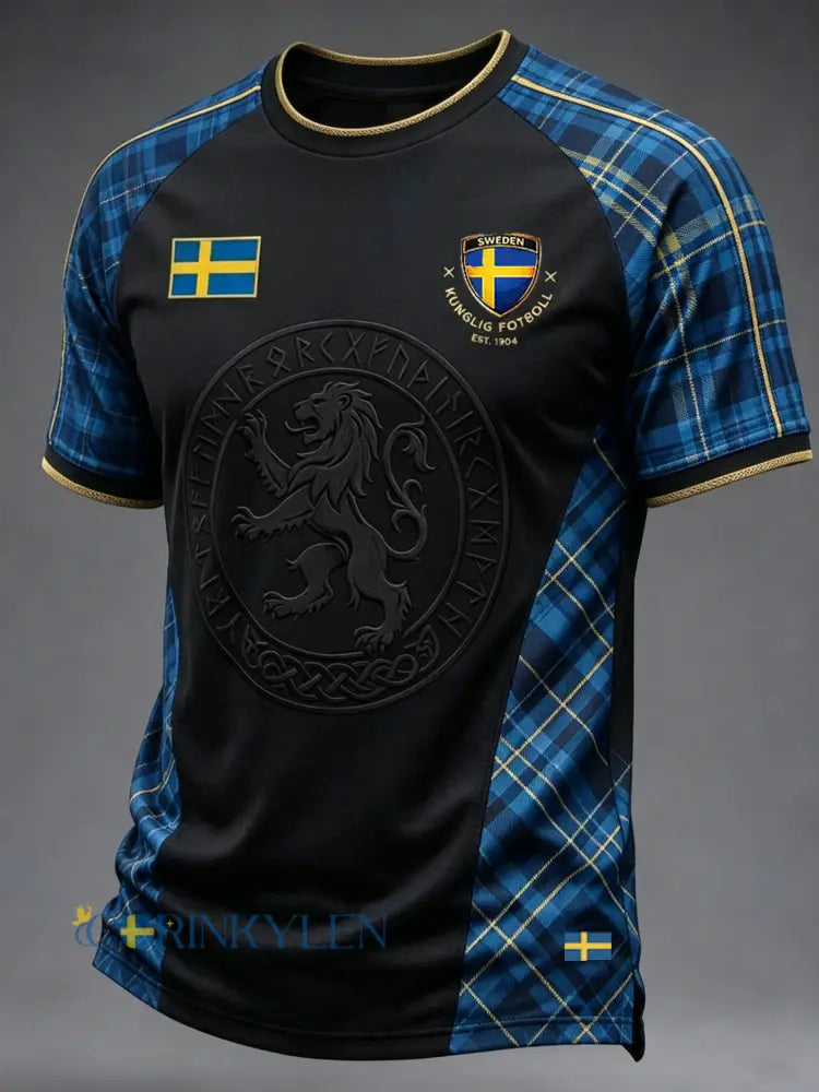 Herrtröja med tryck: Svensk fotbollslärd 2026 - svart / S