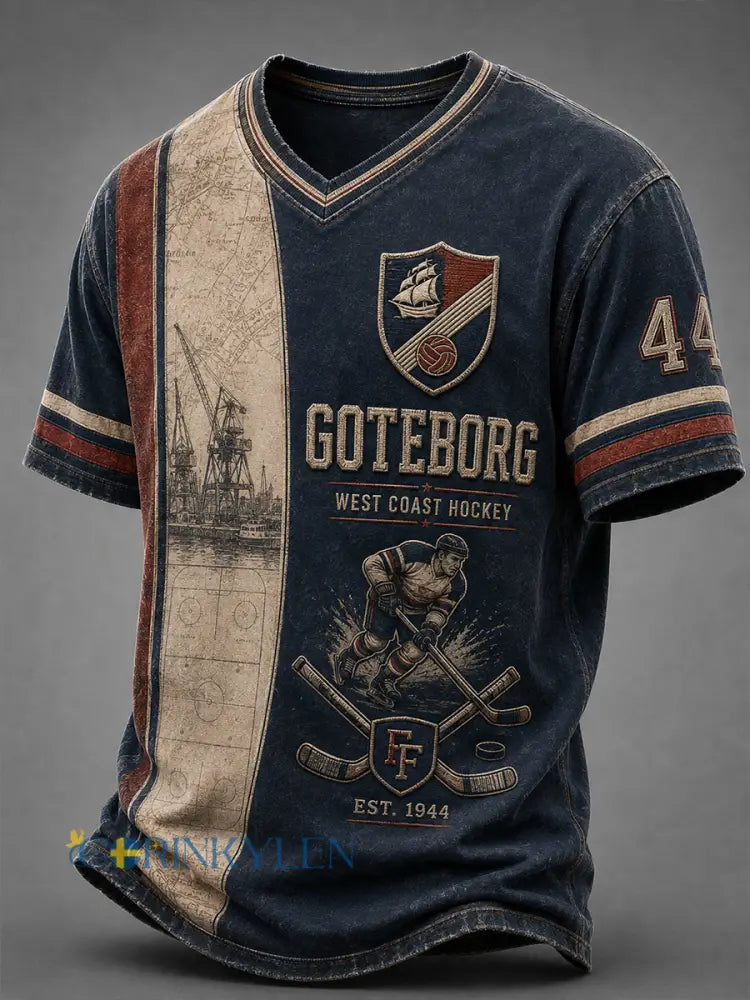Herrtröja med V-ringning i Göteborgs hockeytradition från 1944 - A / S