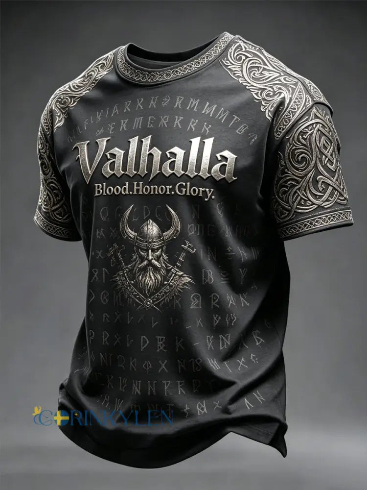 Herrtröja med Valhalla-print - som bild / S