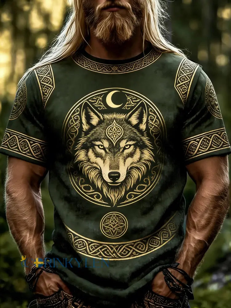 Herrtröja med vikingatema och tryck - A / S