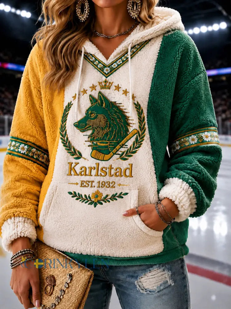 Karlstads Gröna Hjärtas Hockeyarv-huvtröja - som bild / S