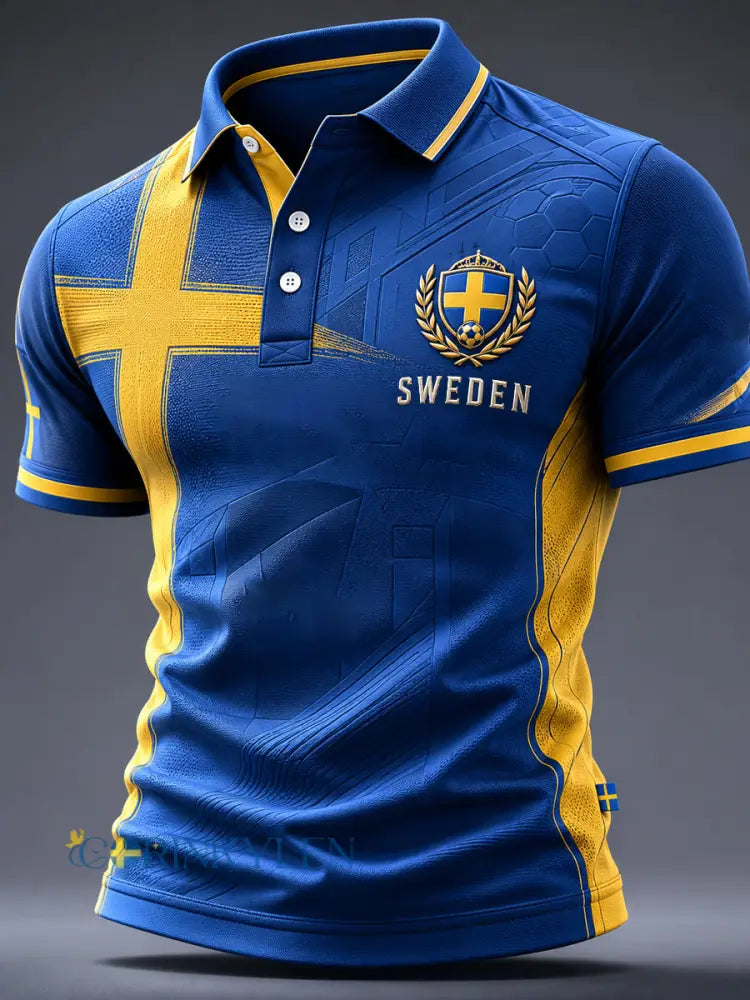 Kvarterströja med svensk fotbollsmotiv för herrar - som bild / S