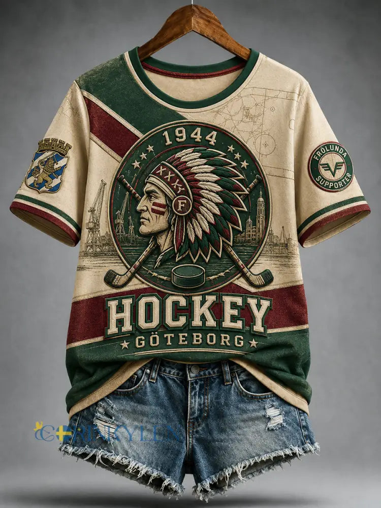 Kvinnor 1944 Göteborg Hockeyarv Våffelmönstrad Short-Shirt - A / S