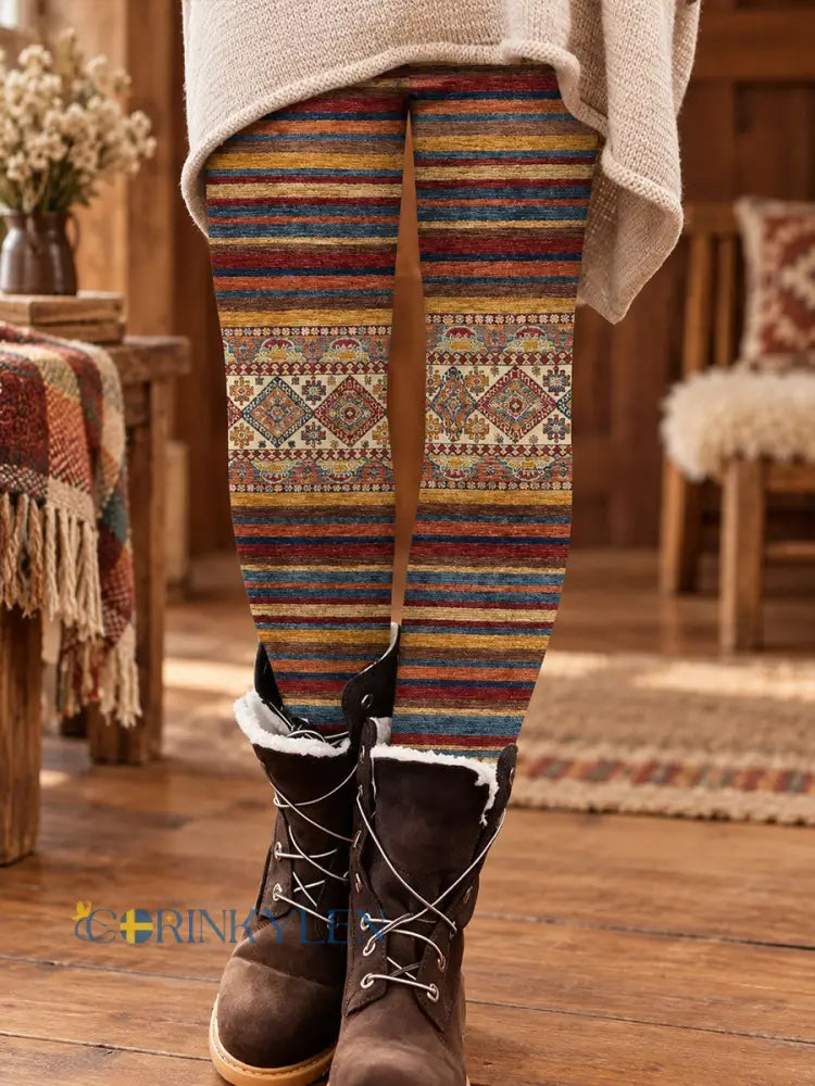 Kvinnor fall / Vinter blomster konst tryckta Leggings - som bild / S
