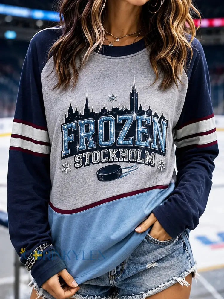 Kvinnor Retro Djurgården Hockey Classic T-shirt - som bild / S