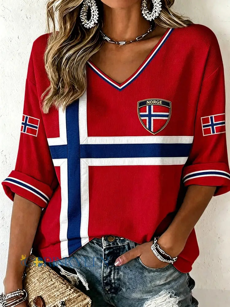 Kvinnorge V-hals topp - som bild / S