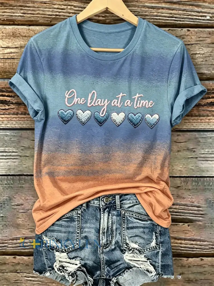 Kvinnors Alzheimers medvetenhet Stöd Print Tee - Bild 2 / S