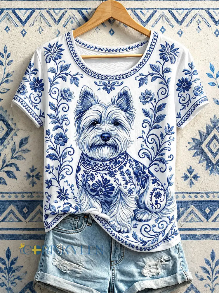 Kvinnors blommor utskrift T-shirts - som bild / S
