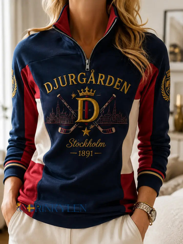 Kvinnors Djurgården Hockey Crown Zip-Up Sweatshirt - som bild / S